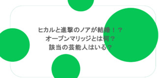 ヒカルと進撃のノアが結婚!?オープンマリッジとは何?該当の芸能人はいる? ヒカルと進撃のノアが結婚!?オープンマリッジとは何?該当の芸能人はいる?