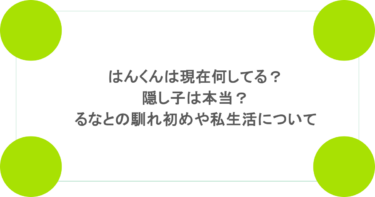 はんくんは現在何してる？隠し子は本当？るなとの馴れ初めや私生活について